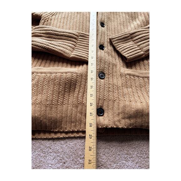 Abercrombie & Fitch Wool Alpaca Chunky Knit Shawl Neck Button Grandpa Cardigan M - Picture 5 of 7